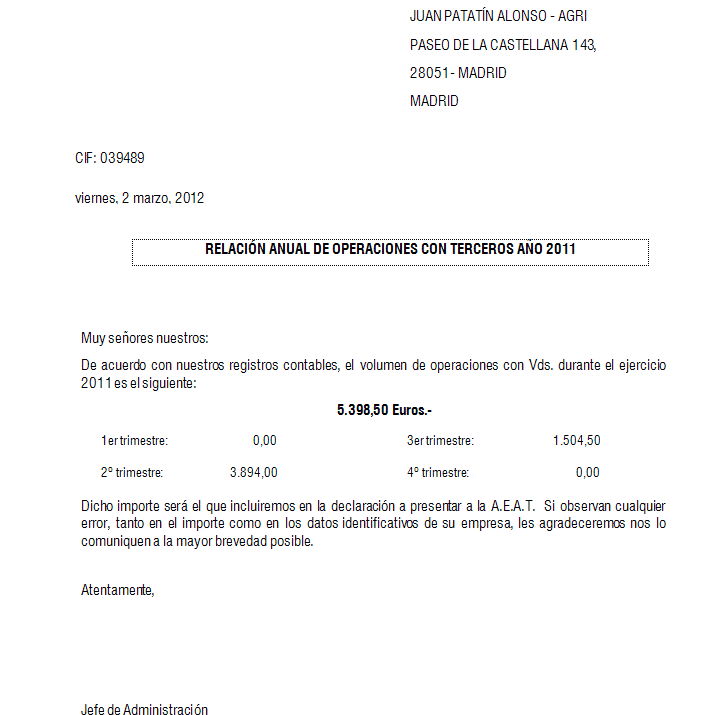 El Modelo 347 en Exact Dimoni